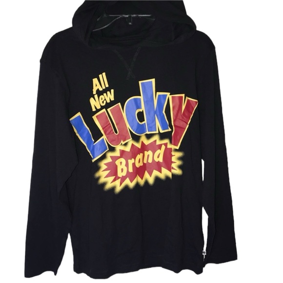 Lucky Brand Boys KIDS Long Sleeve Black Hoodie NWT - Picture 1 of 5